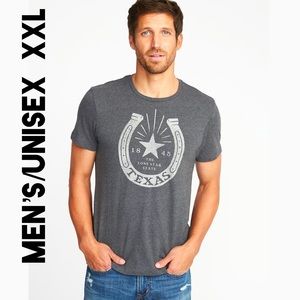 XXL Old Navy Texas Lone Star Horseshoe Graphic Tee T-Shirt Heather Grey
